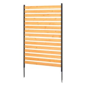 Wood Privacy Fence, 39" W x 61" L, 1-Panel Air Conditioner Fence Screen, Pool Equipment Enclosure with Metal Stakes, Easy DIY Installation