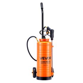 Industrial Concrete Sprayer with Wheeled Cart, 3.5 Gallon Stainless Steel Sprayer, Heavy Duty Tri-Poxy Pump Sprayers, 20.5"Wand, 48" & 120"Hoses