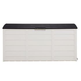 75gal 280L Outdoor Garden Plastic Storage Deck Box Chest Tools Cushions Toys Lockable Seat (Color: as picture)